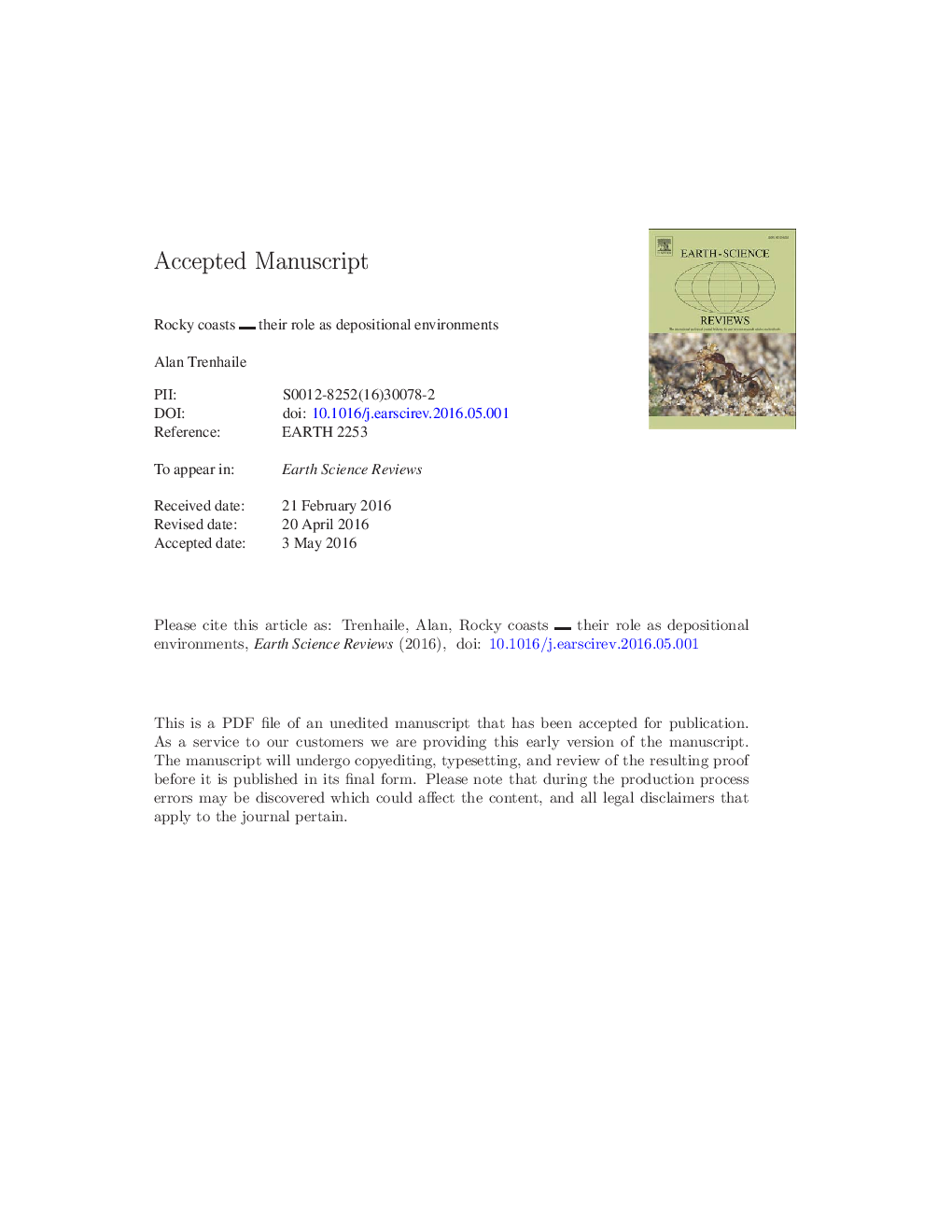 Rocky coasts â their role as depositional environments