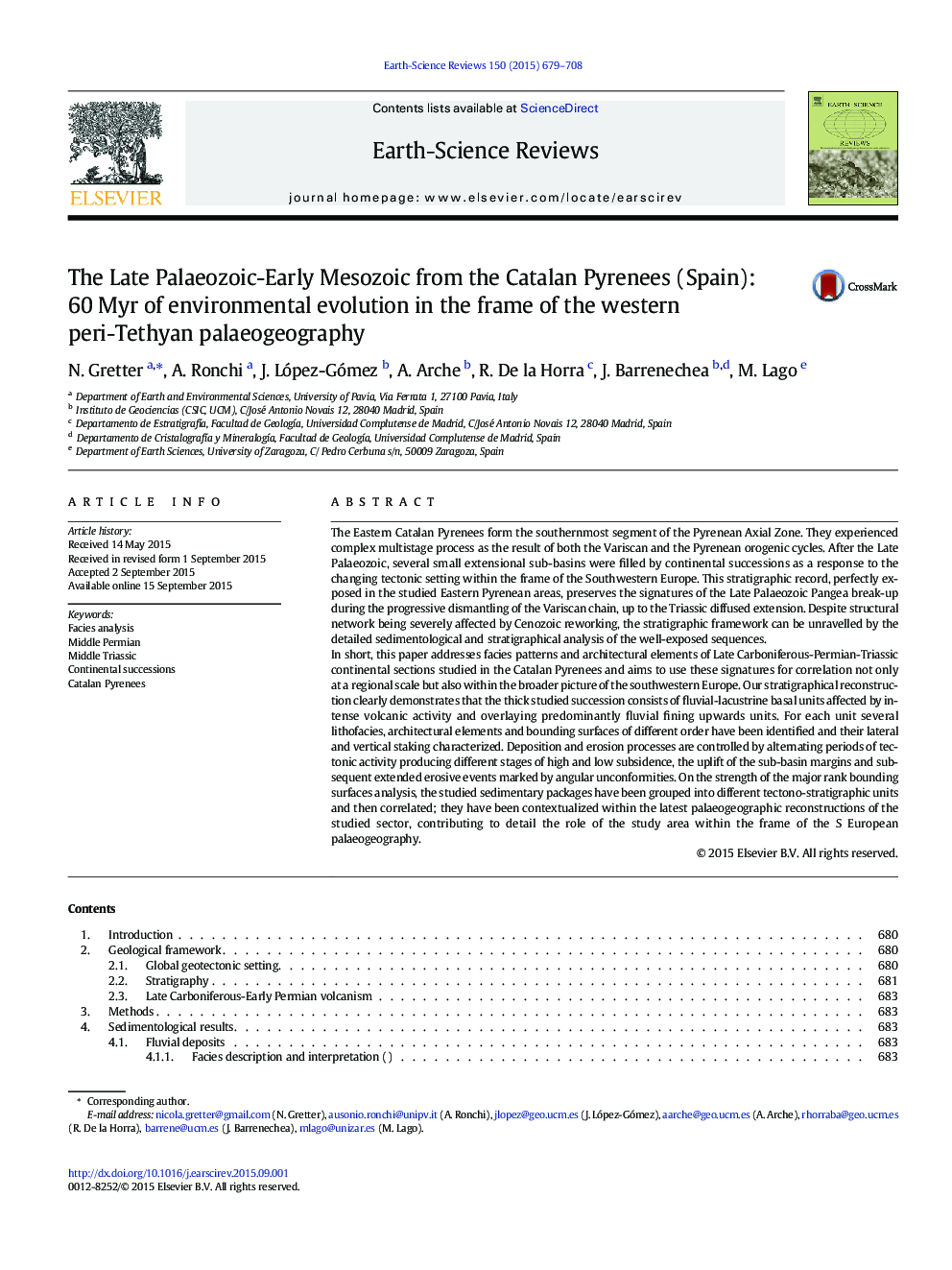 The Late Palaeozoic-Early Mesozoic from the Catalan Pyrenees (Spain): 60Â Myr of environmental evolution in the frame of the western peri-Tethyan palaeogeography