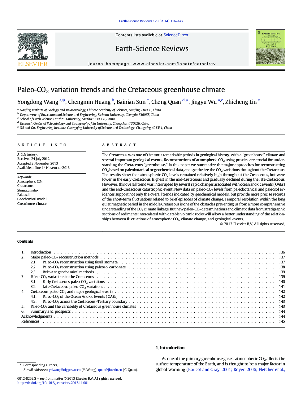 Paleo-CO2 variation trends and the Cretaceous greenhouse climate