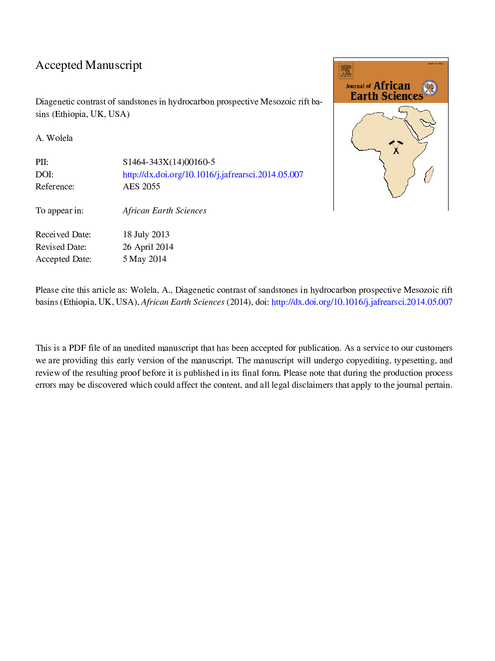 کنتراست دیگنتیک ماسه سنگ در حوضه های ریخت شناسی مزوزوئیک پیش بینی شده هیدروکربنی (اتیوپی، انگلستان، ایالات متحده آمریکا) 