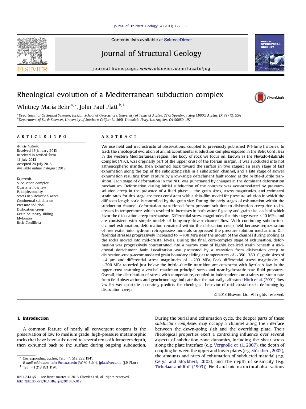 تکامل رئوولوژیک مجموعه پیچیده مدیترانه ای 