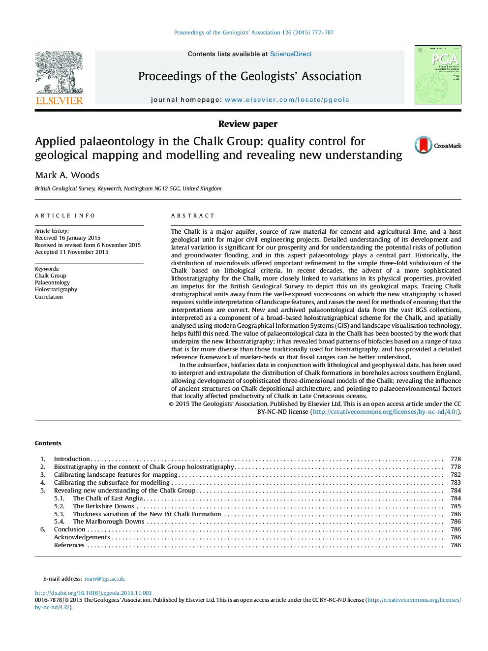 Applied palaeontology in the Chalk Group: quality control for geological mapping and modelling and revealing new understanding