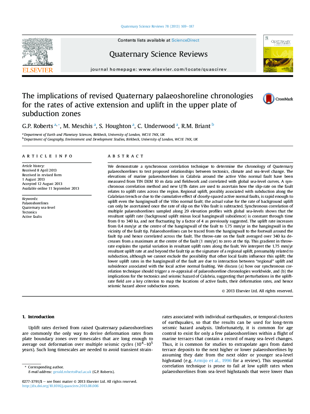 The implications of revised Quaternary palaeoshoreline chronologies for the rates of active extension and uplift in the upper plate of subduction zones