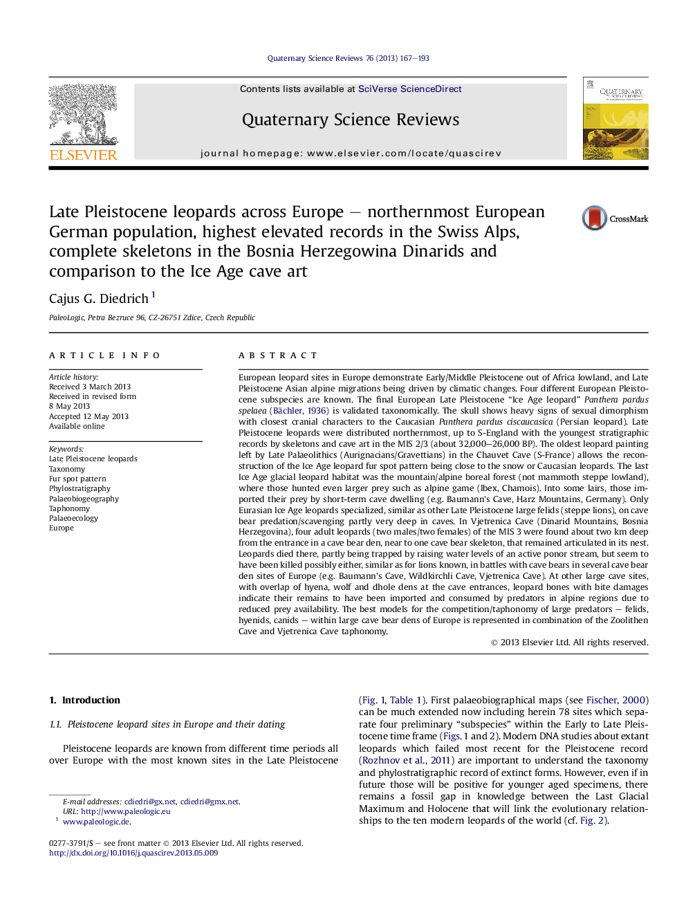 لئونارد پیلیست کین در اواخر اروپا - جمعیت شمال اروپا اروپایی، بالاترین رکورد بالا در آلپ سوئیس، اسکلت کامل در دایناسورهای بوسنی هرزگوین و مقایسه آن با هنر عصر یخبندان 
