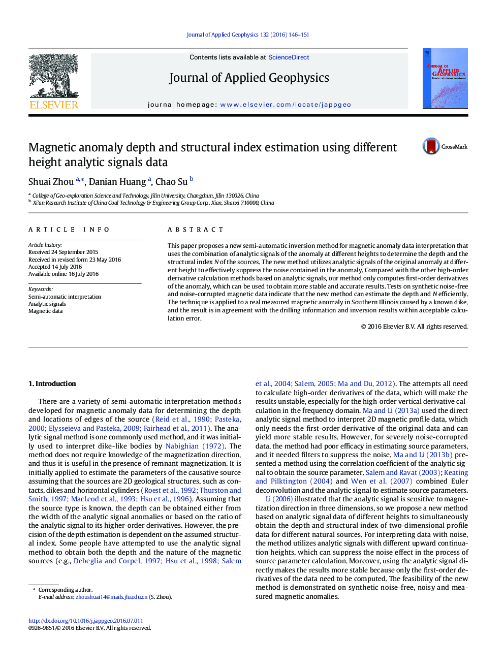 Magnetic anomaly depth and structural index estimation using different height analytic signals data