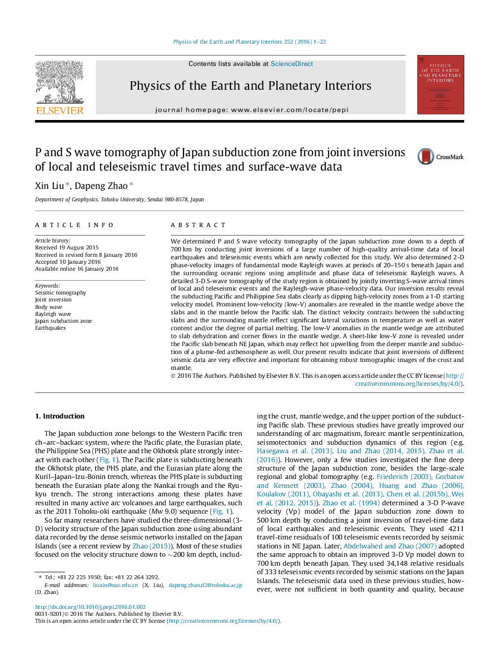 P and S wave tomography of Japan subduction zone from joint inversions of local and teleseismic travel times and surface-wave data