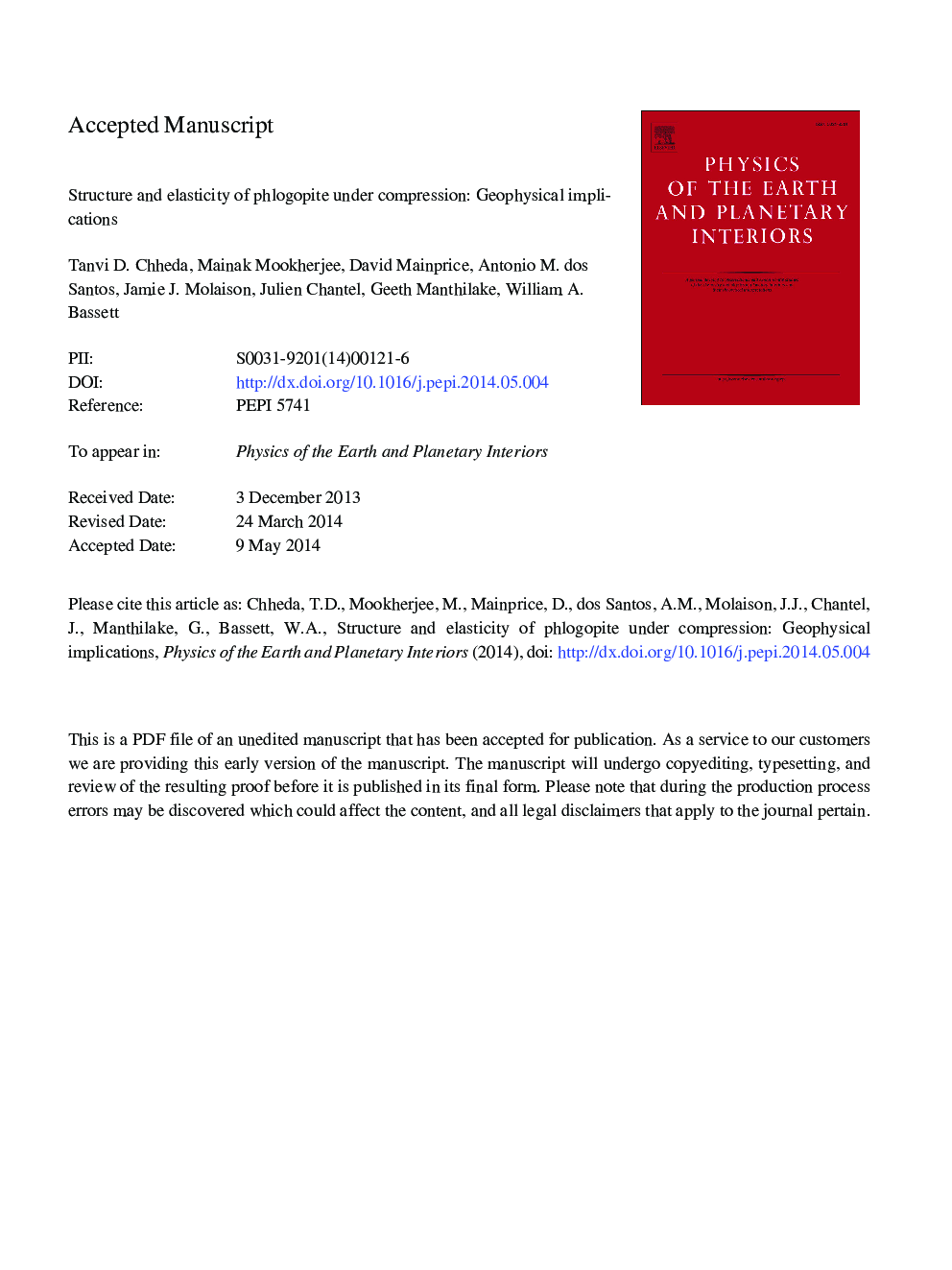 Structure and elasticity of phlogopite under compression: Geophysical implications