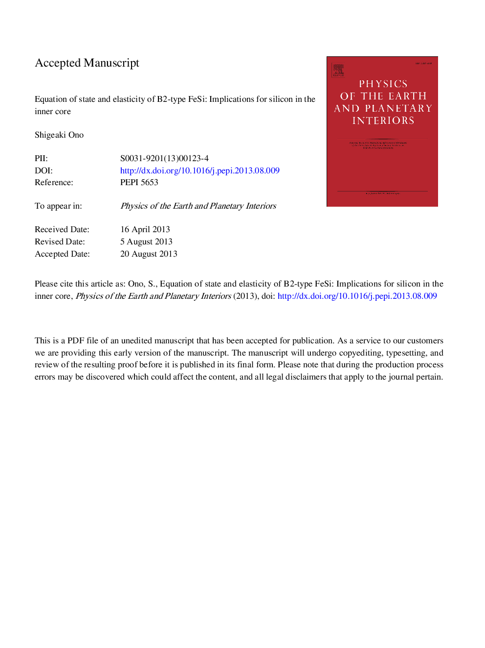 Equation of state and elasticity of B2-type FeSi: Implications for silicon in the inner core