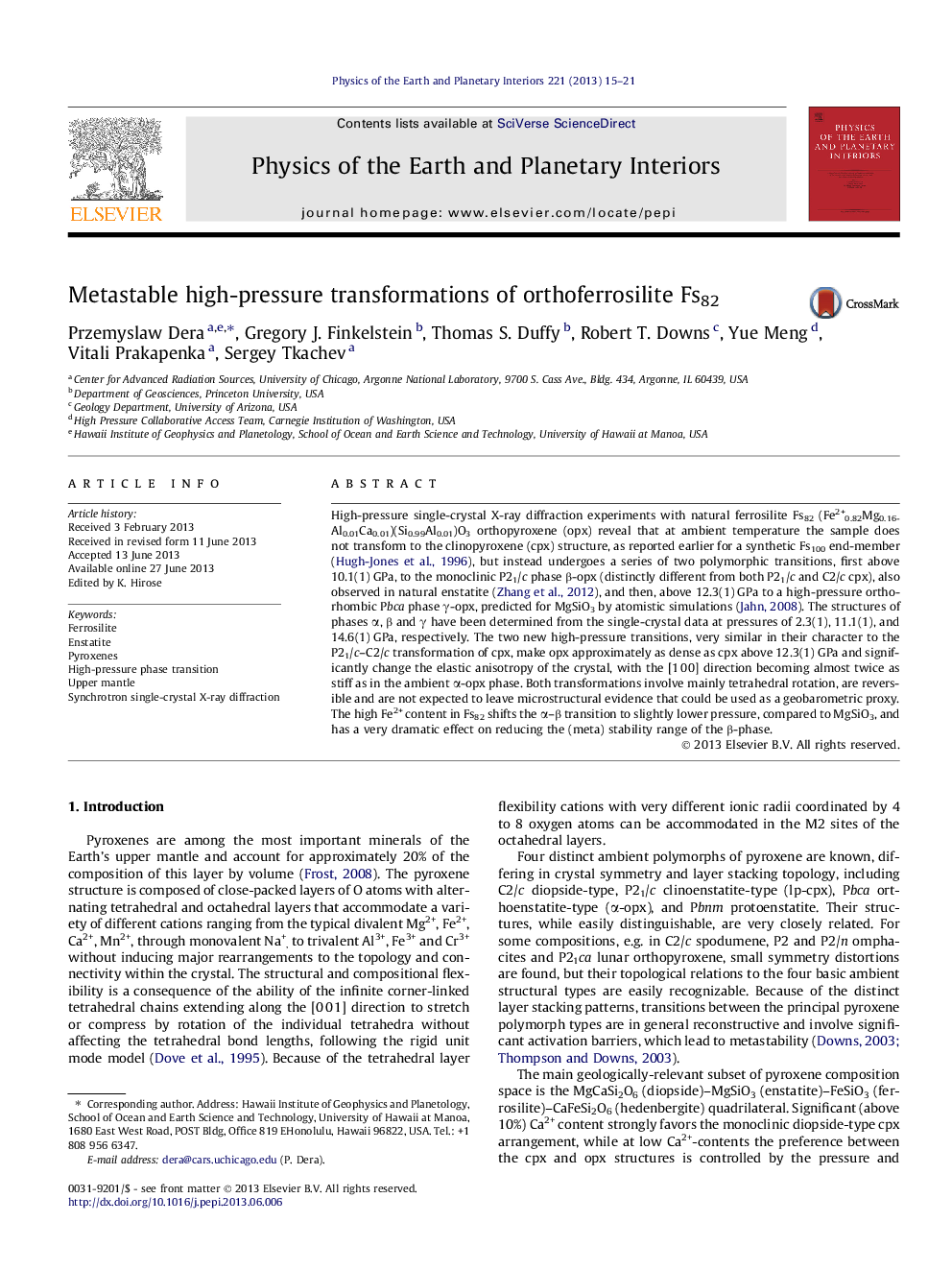 Metastable high-pressure transformations of orthoferrosilite Fs82