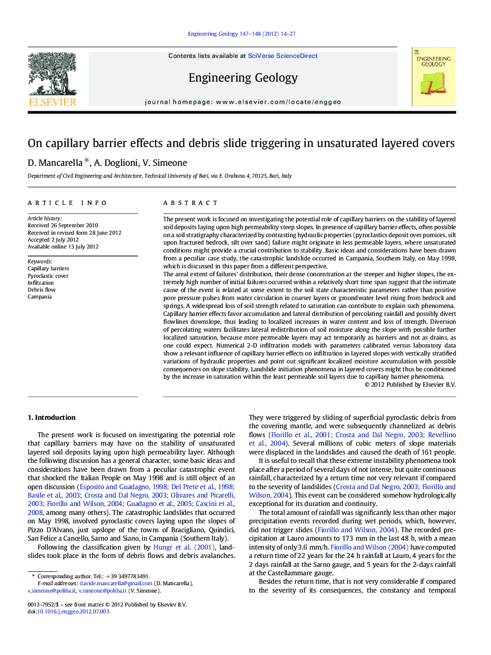 On capillary barrier effects and debris slide triggering in unsaturated layered covers