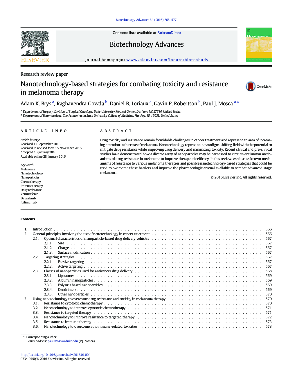 Research review paperNanotechnology-based strategies for combating toxicity and resistance in melanoma therapy