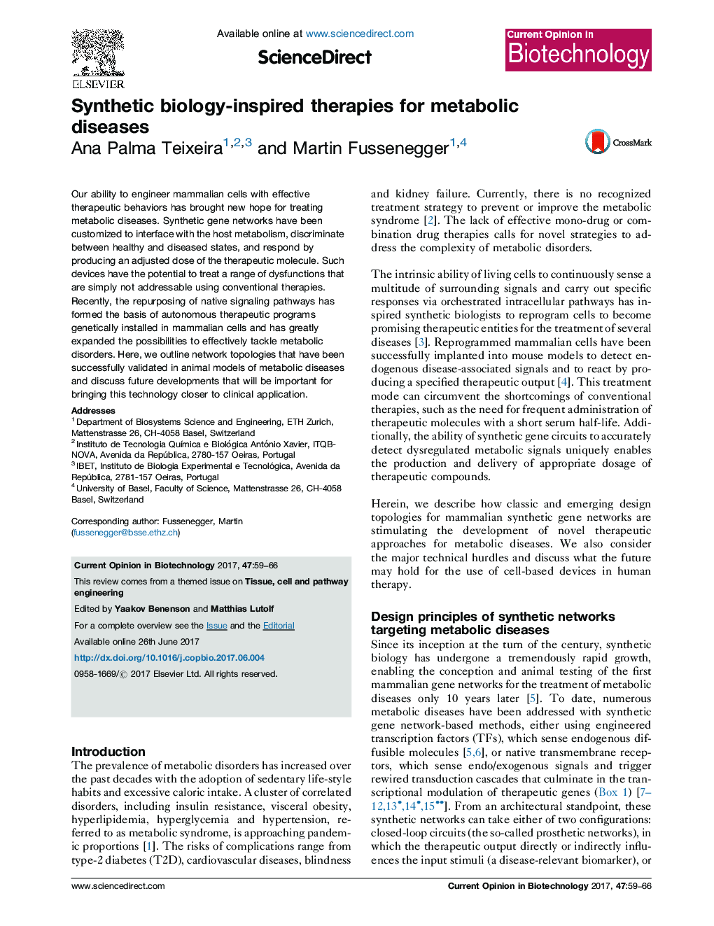 Synthetic biology-inspired therapies for metabolic diseases