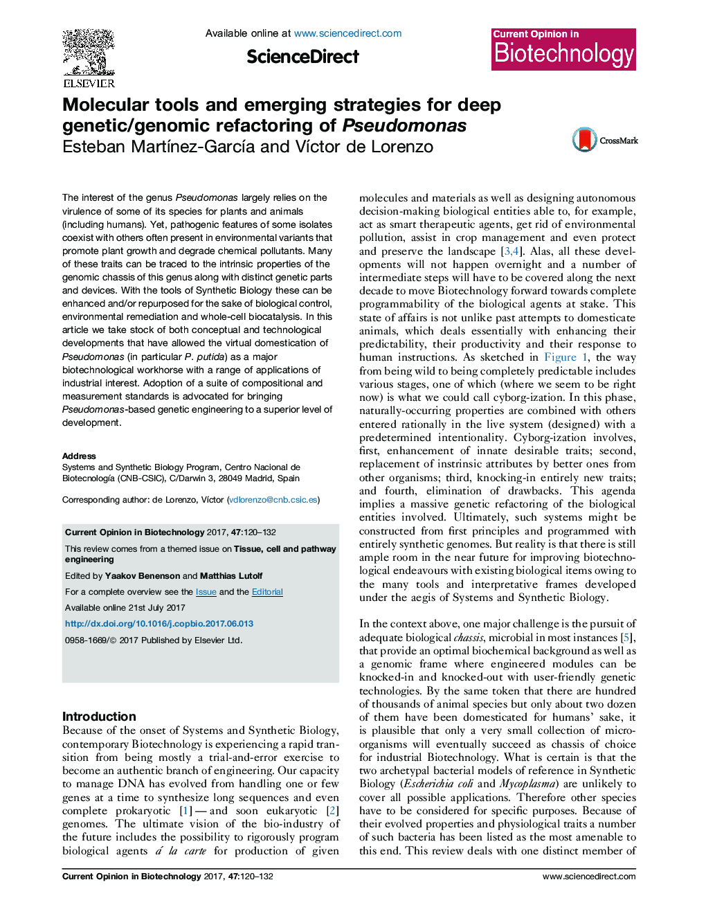 Molecular tools and emerging strategies for deep genetic/genomic refactoring of Pseudomonas