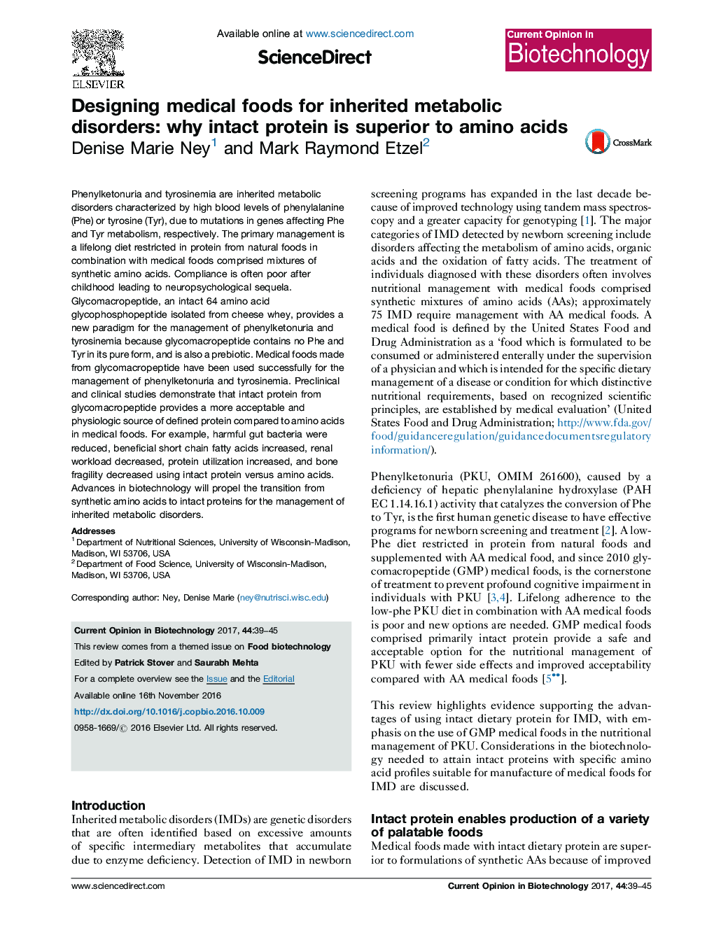 Designing medical foods for inherited metabolic disorders: why intact protein is superior to amino acids