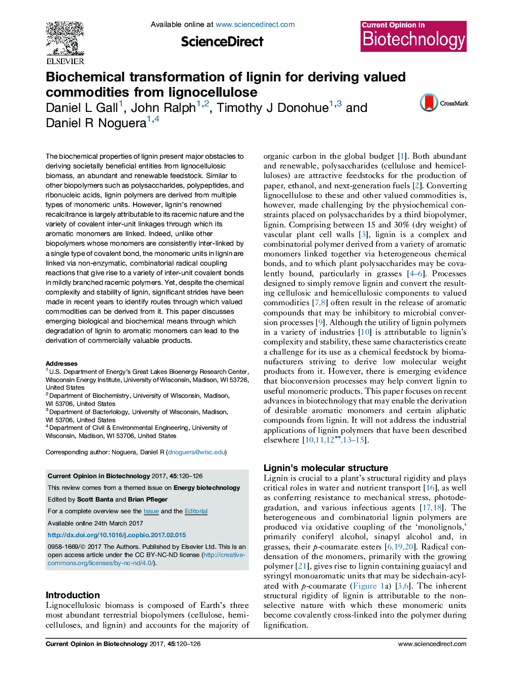 Biochemical transformation of lignin for deriving valued commodities from lignocellulose