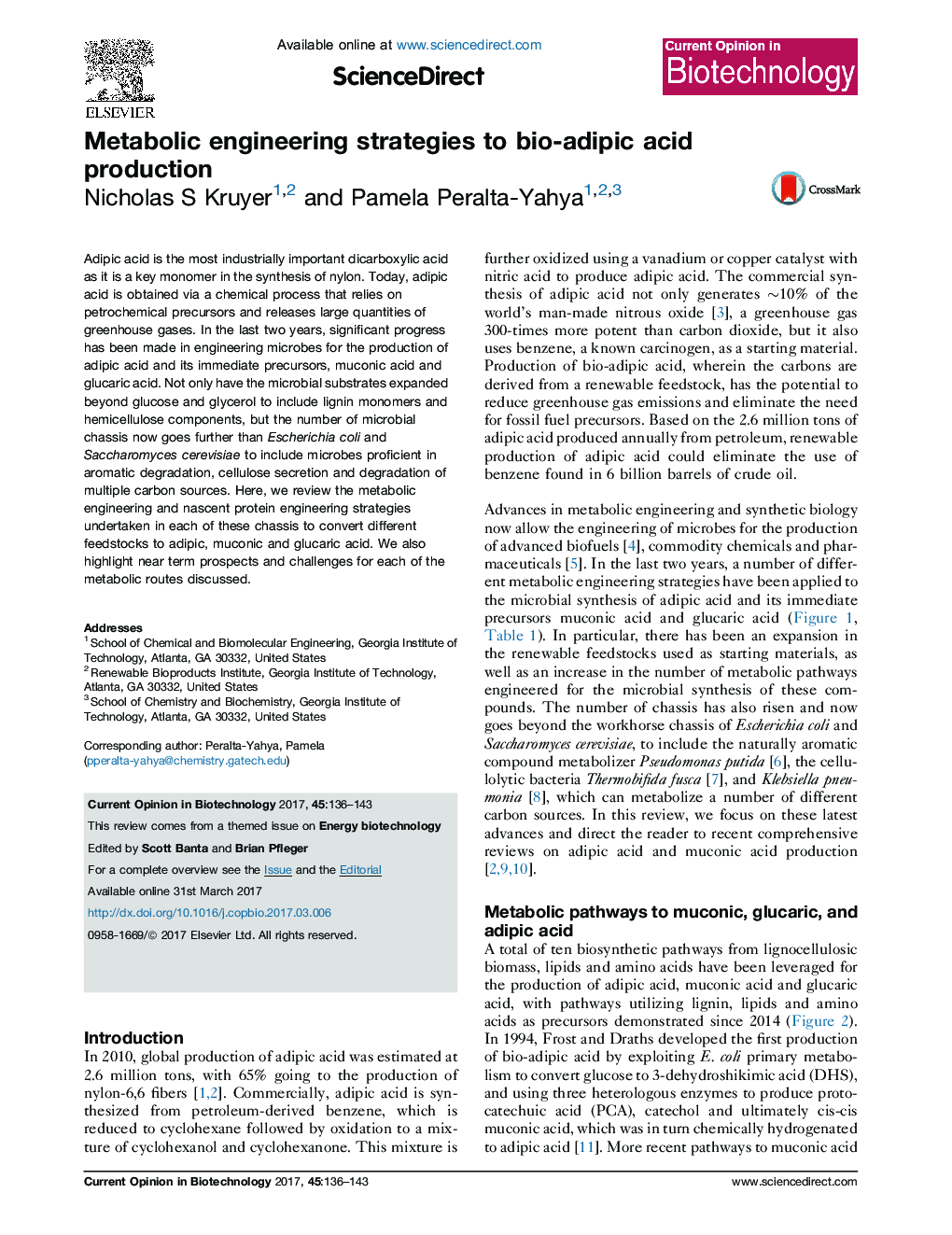 Metabolic engineering strategies to bio-adipic acid production