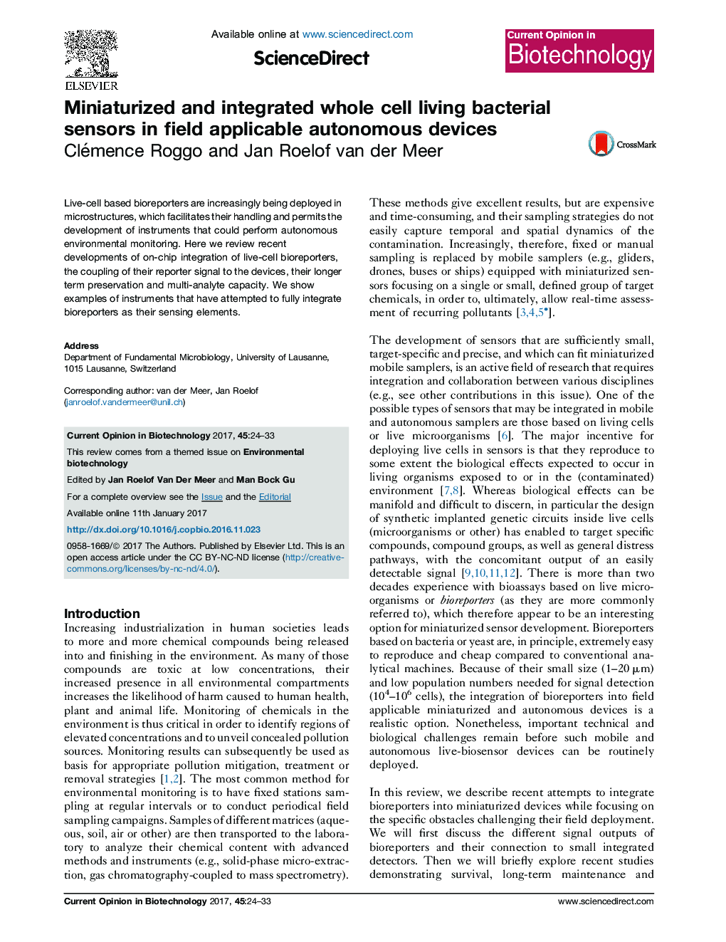 Miniaturized and integrated whole cell living bacterial sensors in field applicable autonomous devices