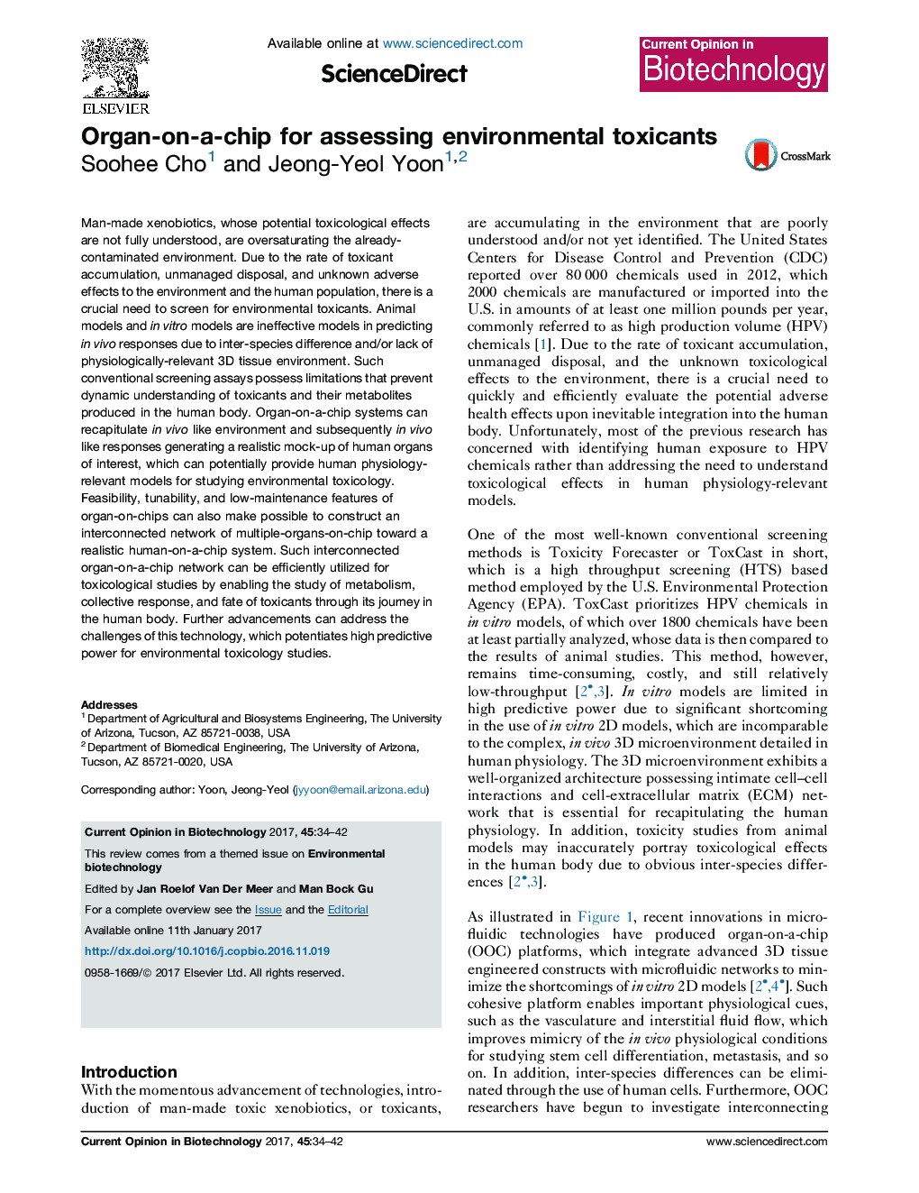 Organ-on-a-chip for assessing environmental toxicants