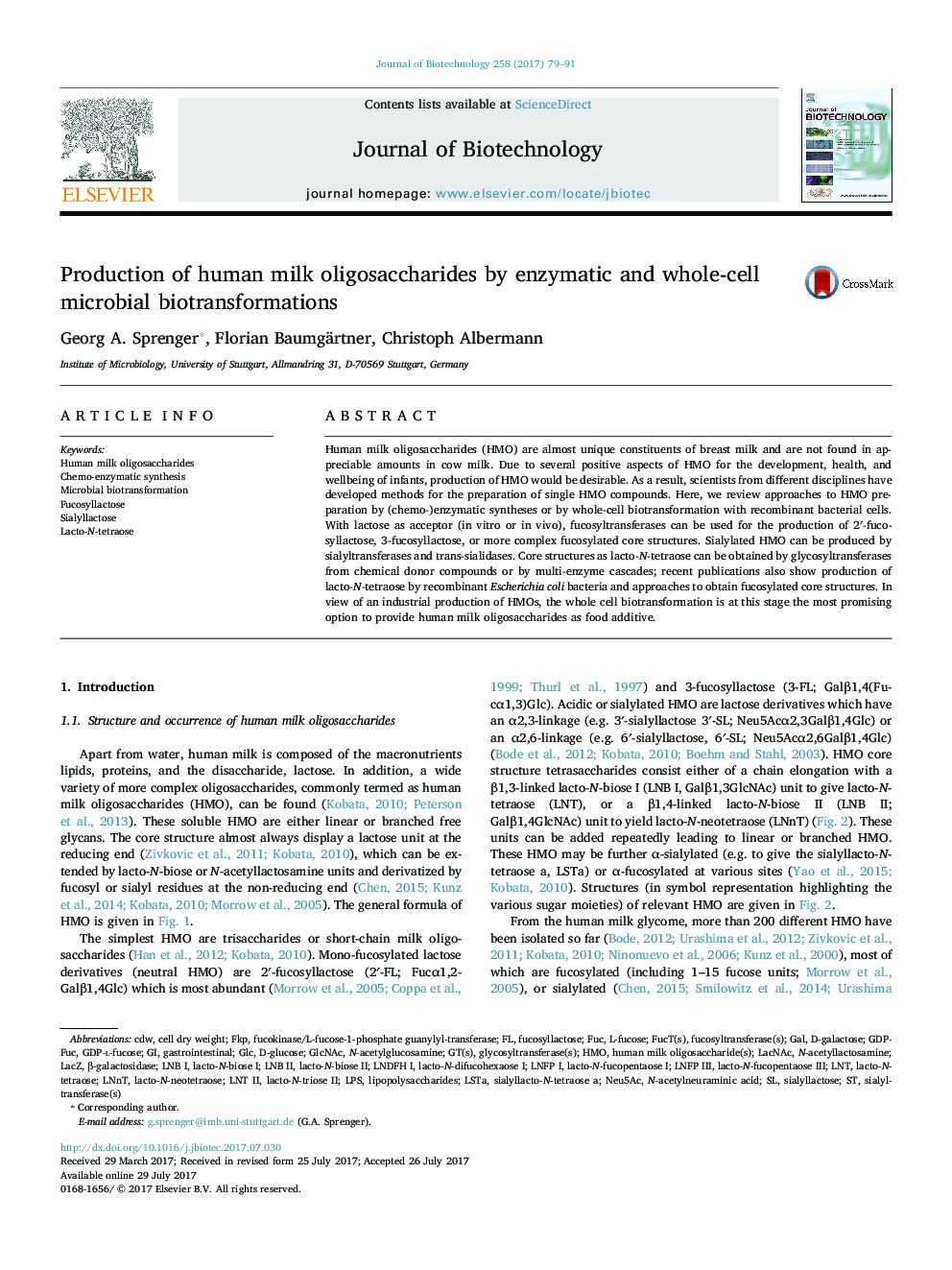 Production of human milk oligosaccharides by enzymatic and whole-cell microbial biotransformations