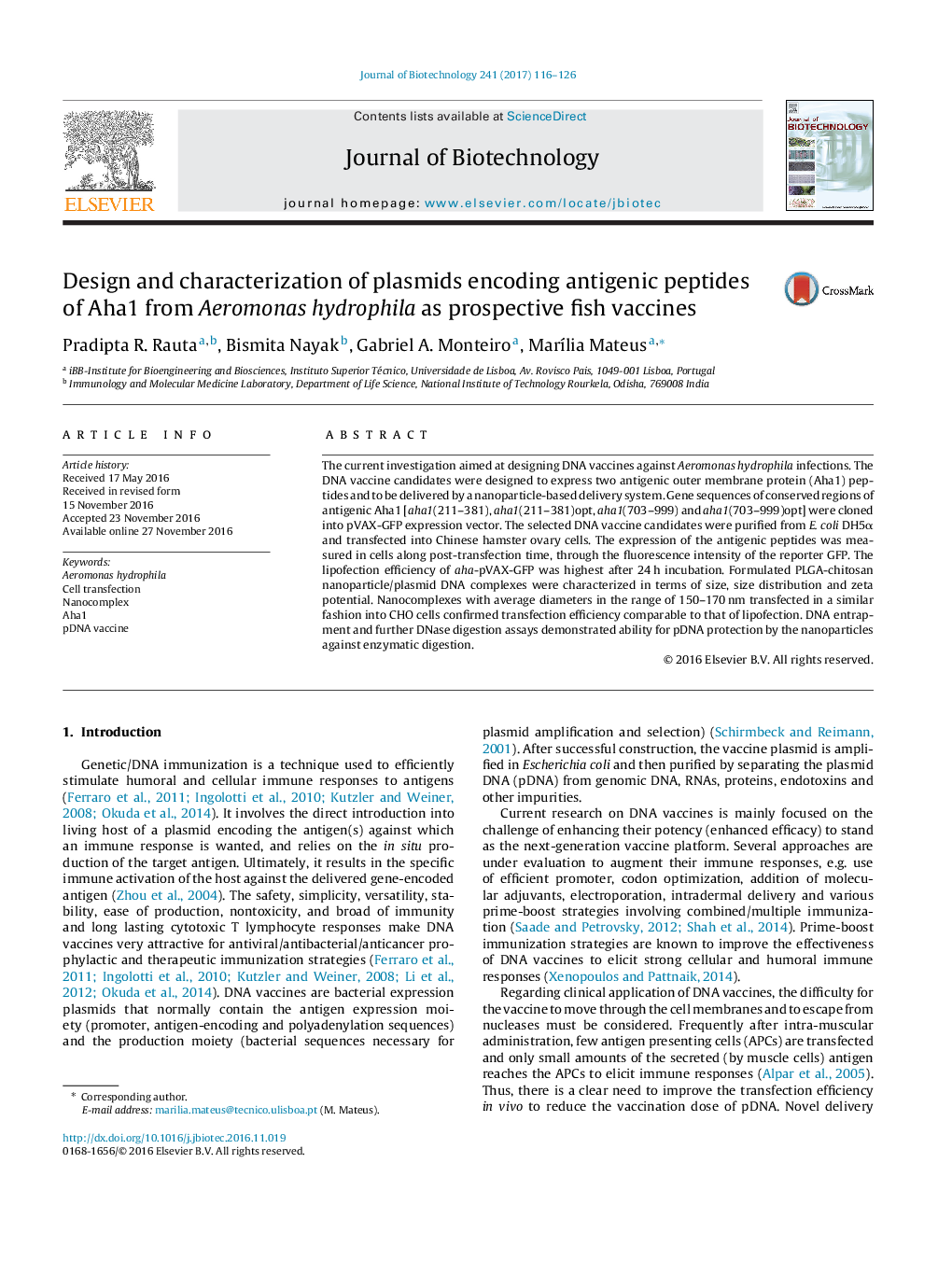 Design and characterization of plasmids encoding antigenic peptides of Aha1 from Aeromonas hydrophila as prospective fish vaccines