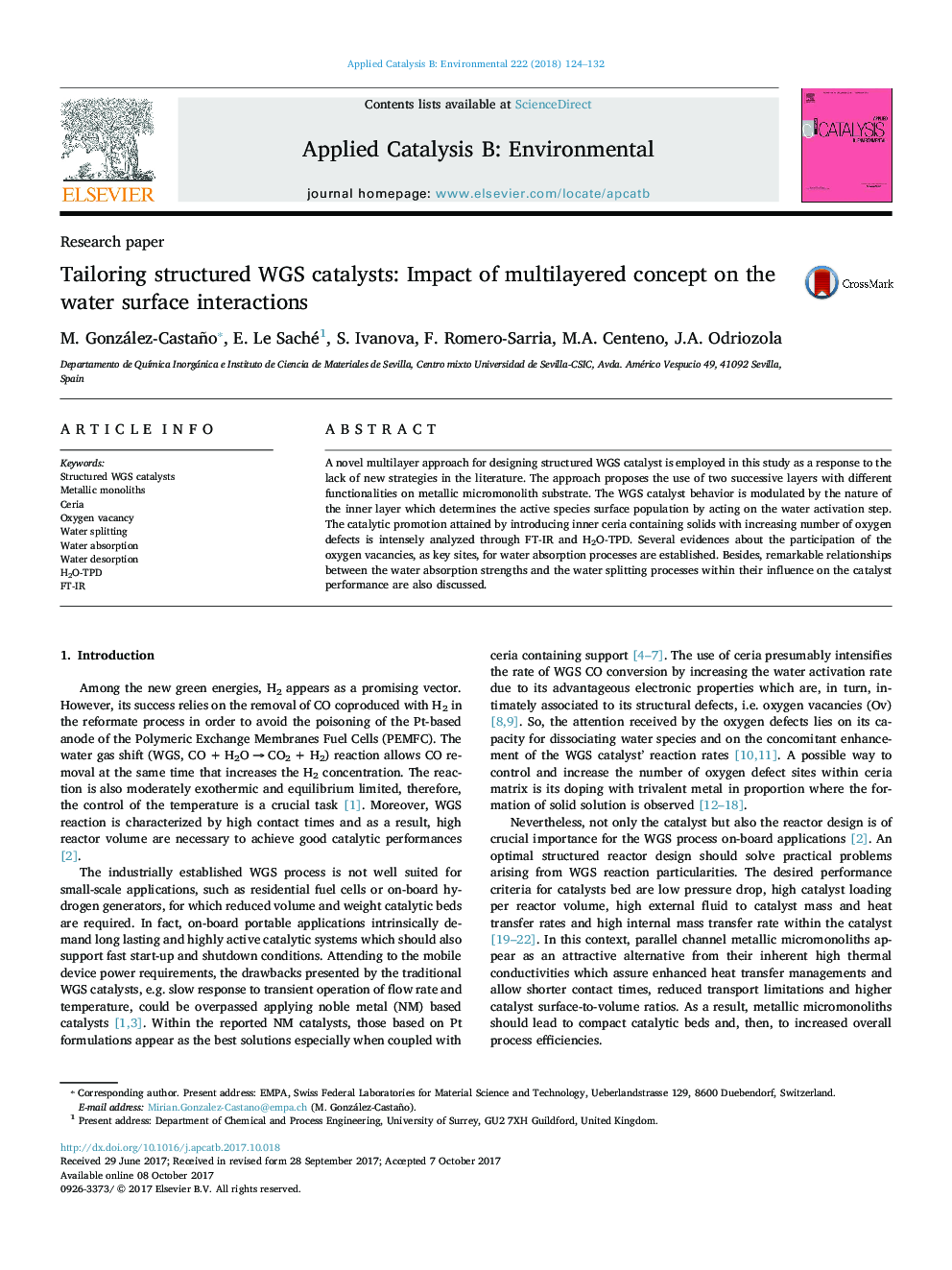 مقاله پژوهشی استفاده از کاتالیزورهای WGS ساختاری: تاثیر مفهوم چند لایه بر روی تعاملات سطحی آب