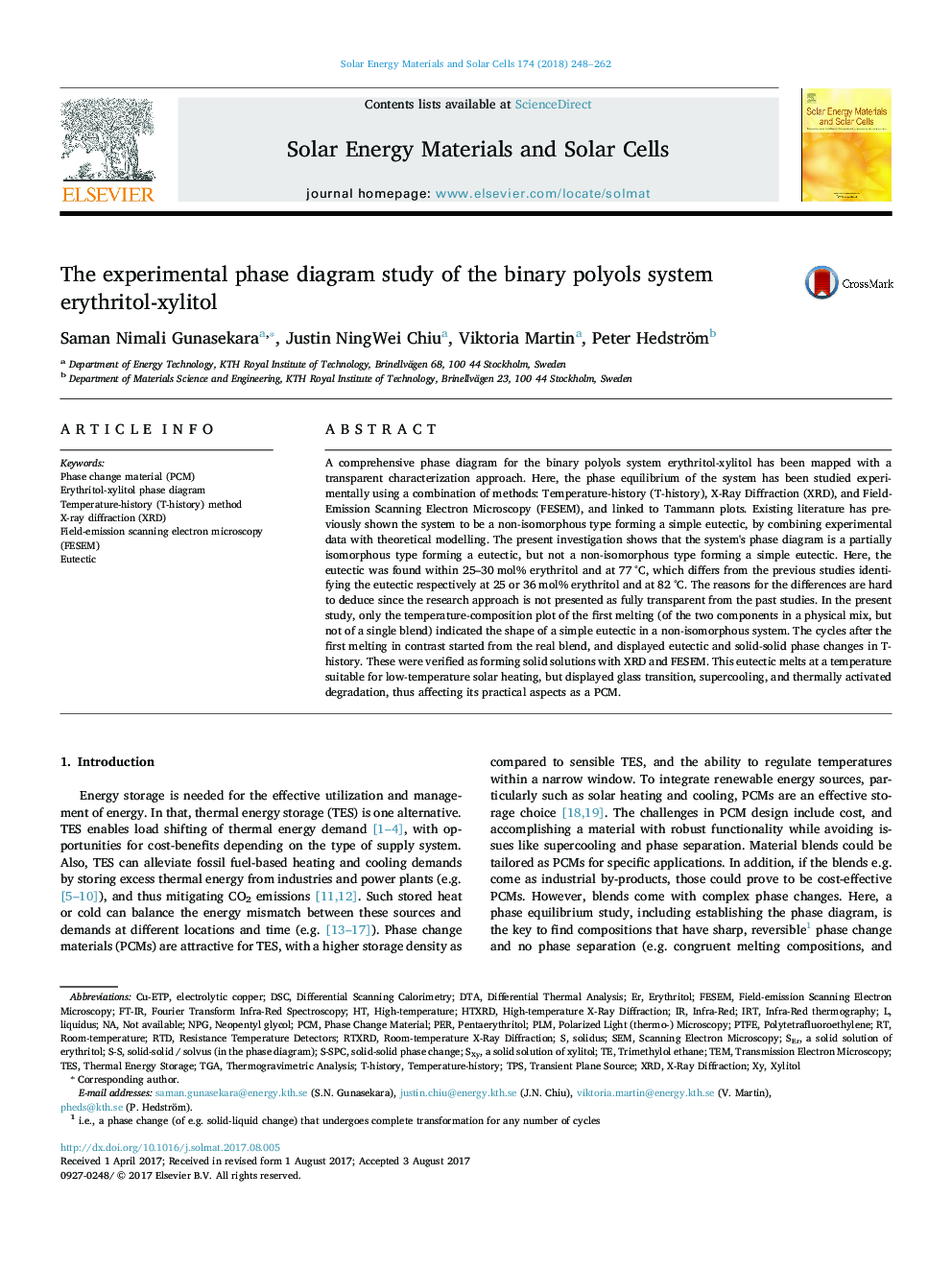 The experimental phase diagram study of the binary polyols system erythritol-xylitol