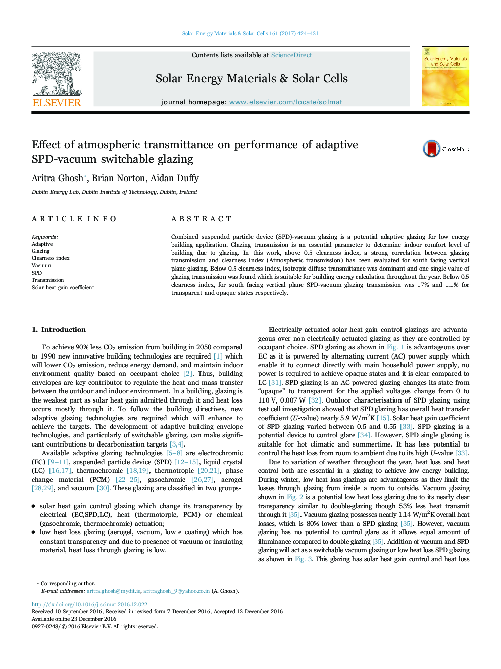 Effect of atmospheric transmittance on performance of adaptive SPD-vacuum switchable glazing