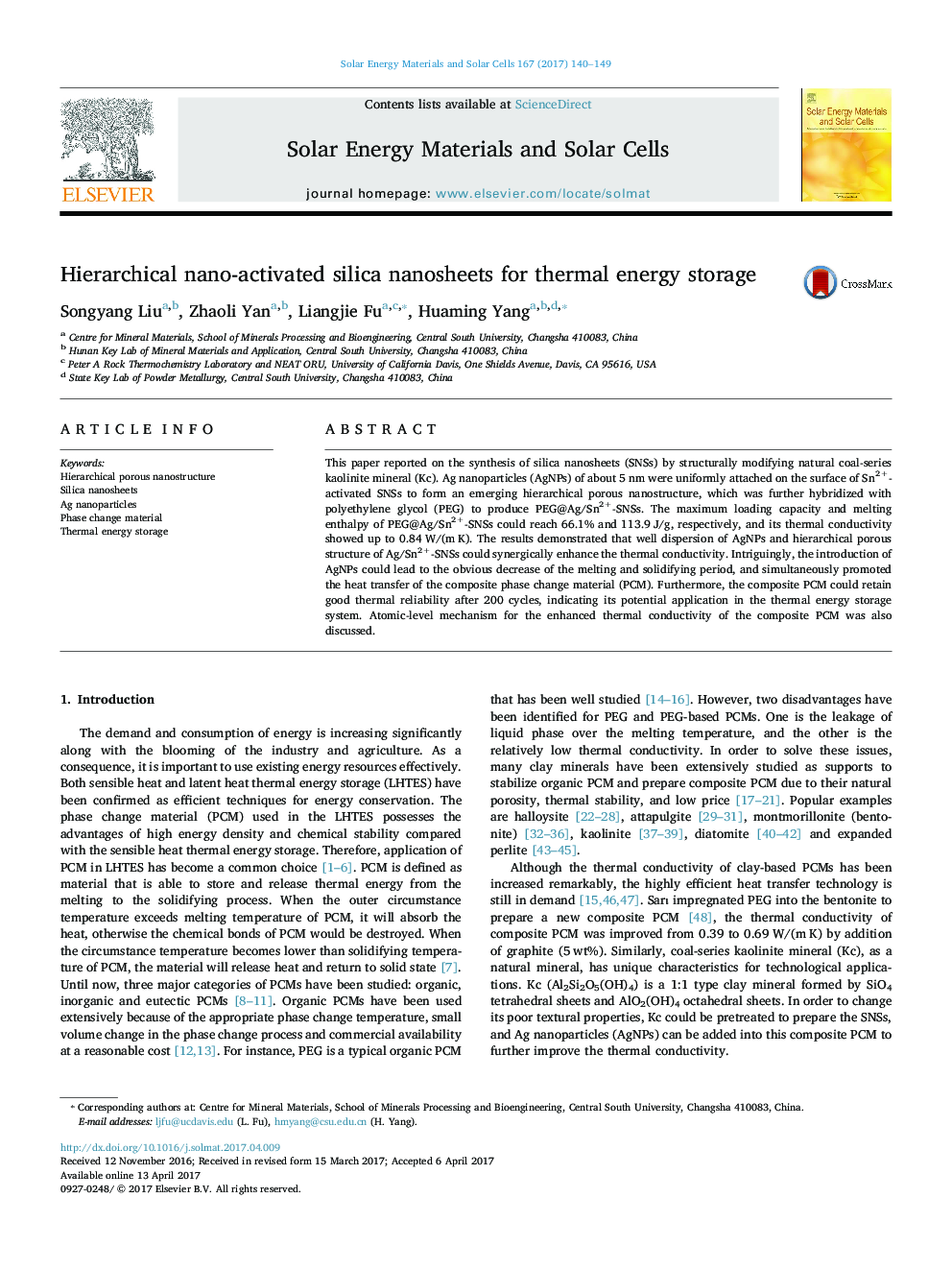 Hierarchical nano-activated silica nanosheets for thermal energy storage