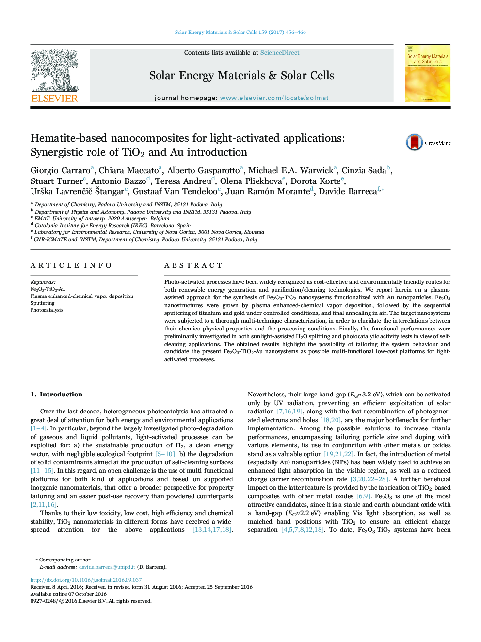 Hematite-based nanocomposites for light-activated applications: Synergistic role of TiO2 and Au introduction