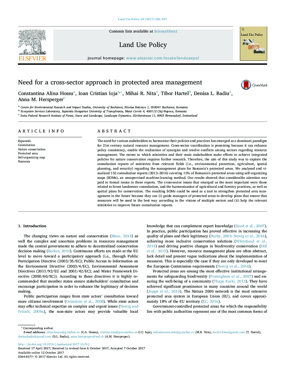 Need for a cross-sector approach in protected area management