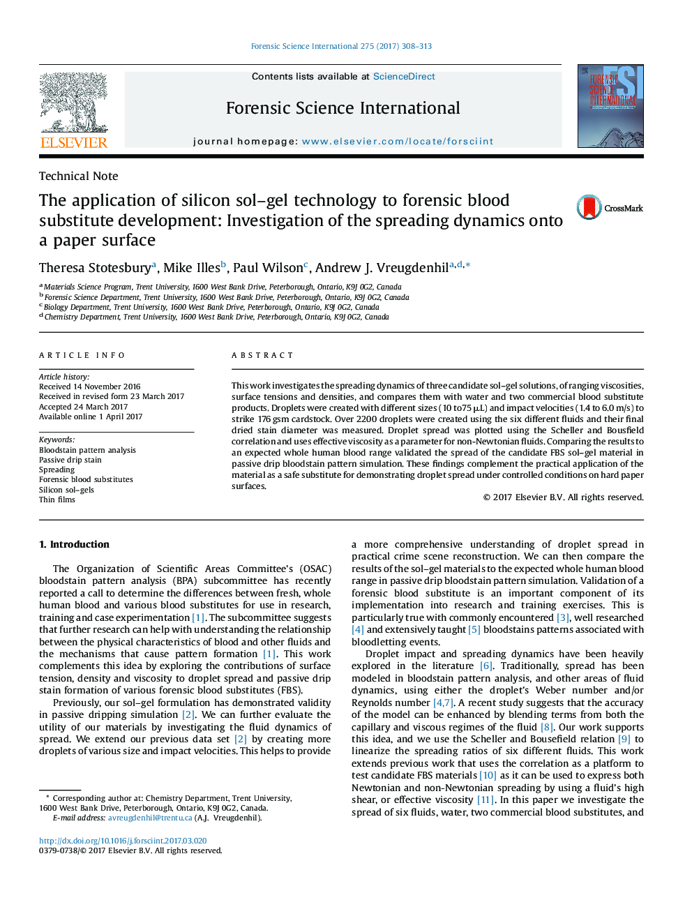 استفاده از تکنولوژی سل ژل سیلیکون به توسعه جایگزین جراحی قانونی: بررسی پویایی گسترش در سطح کاغذ