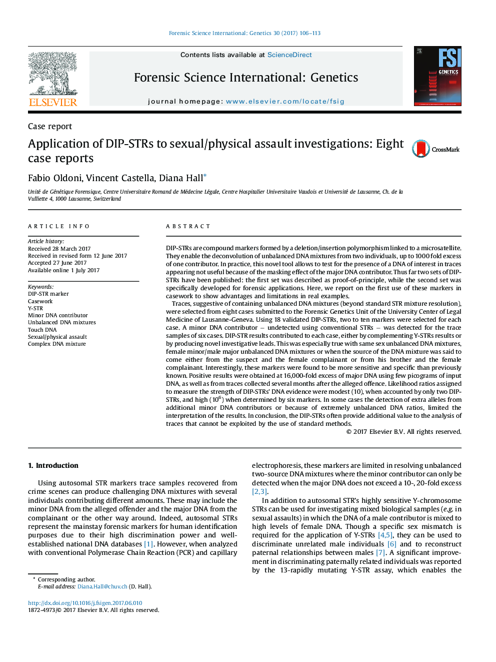 استفاده از DIP-STR ها به تحقیقات ضد و نقیض فیزیکی: گزارش هشت مورد