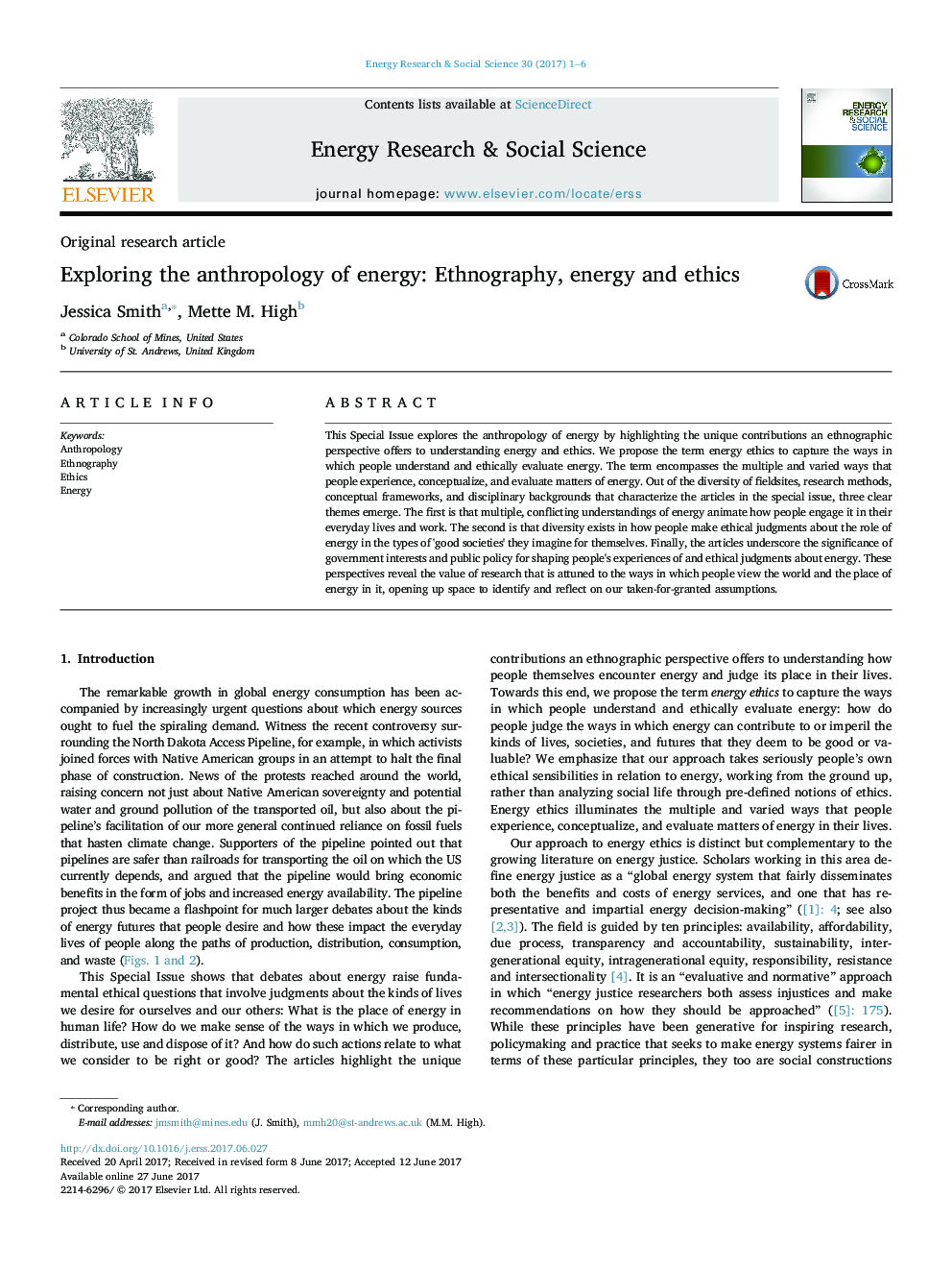 Exploring the anthropology of energy: Ethnography, energy and ethics