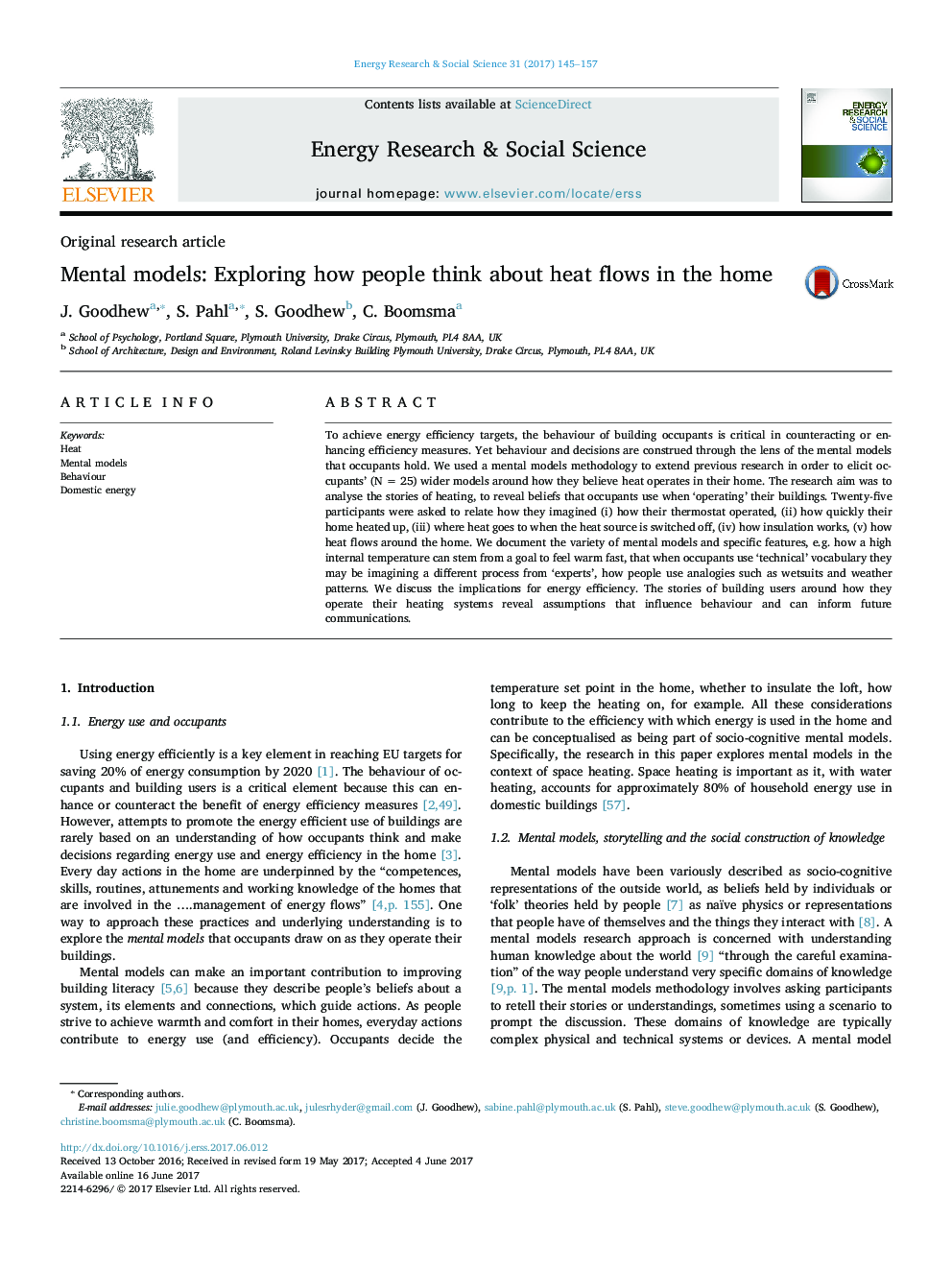 Mental models: Exploring how people think about heat flows in the home