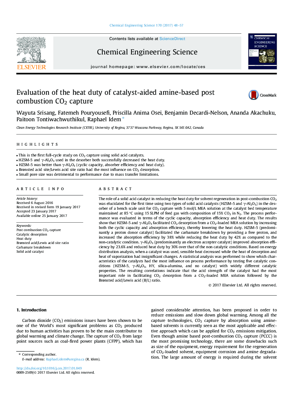 Evaluation of the heat duty of catalyst-aided amine-based post combustion CO2 capture