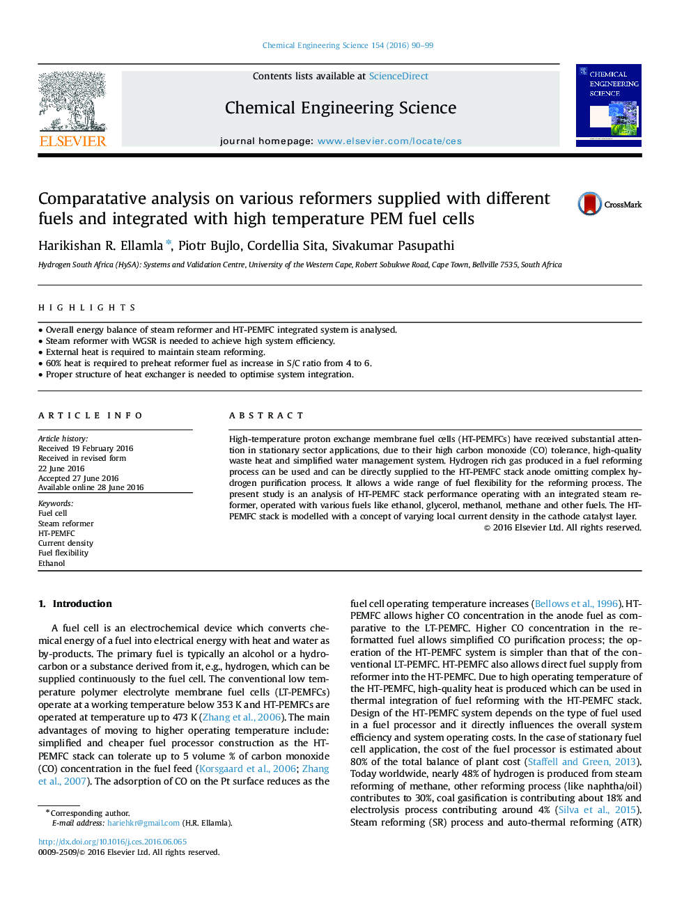 Comparatative analysis on various reformers supplied with different fuels and integrated with high temperature PEM fuel cells