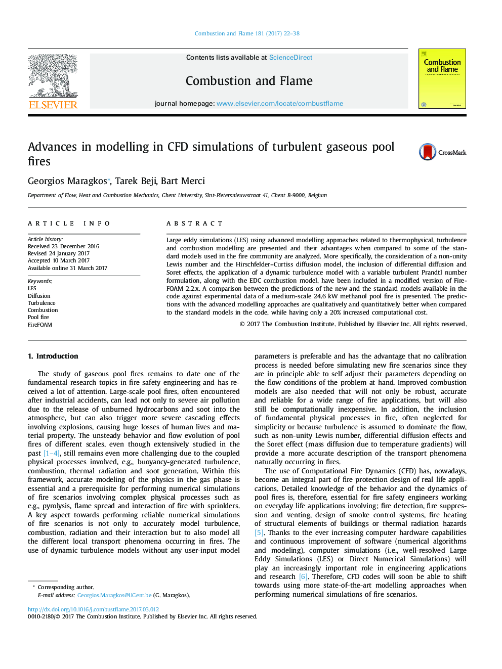 Advances in modelling in CFD simulations of turbulent gaseous pool fires