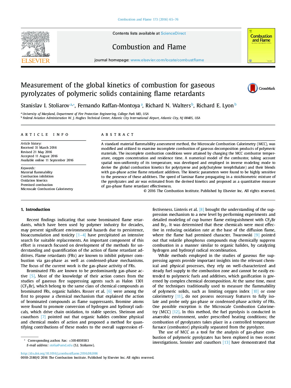 Measurement of the global kinetics of combustion for gaseous pyrolyzates of polymeric solids containing flame retardants