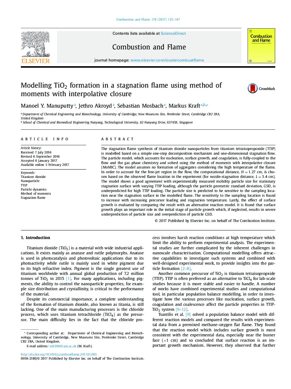 Modelling TiO2 formation in a stagnation flame using method of moments with interpolative closure