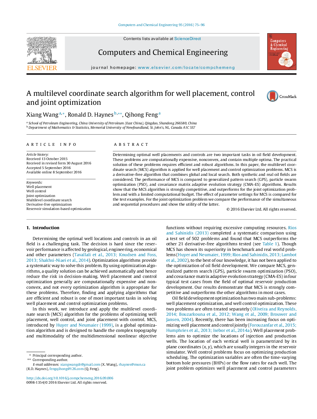 A multilevel coordinate search algorithm for well placement, control and joint optimization