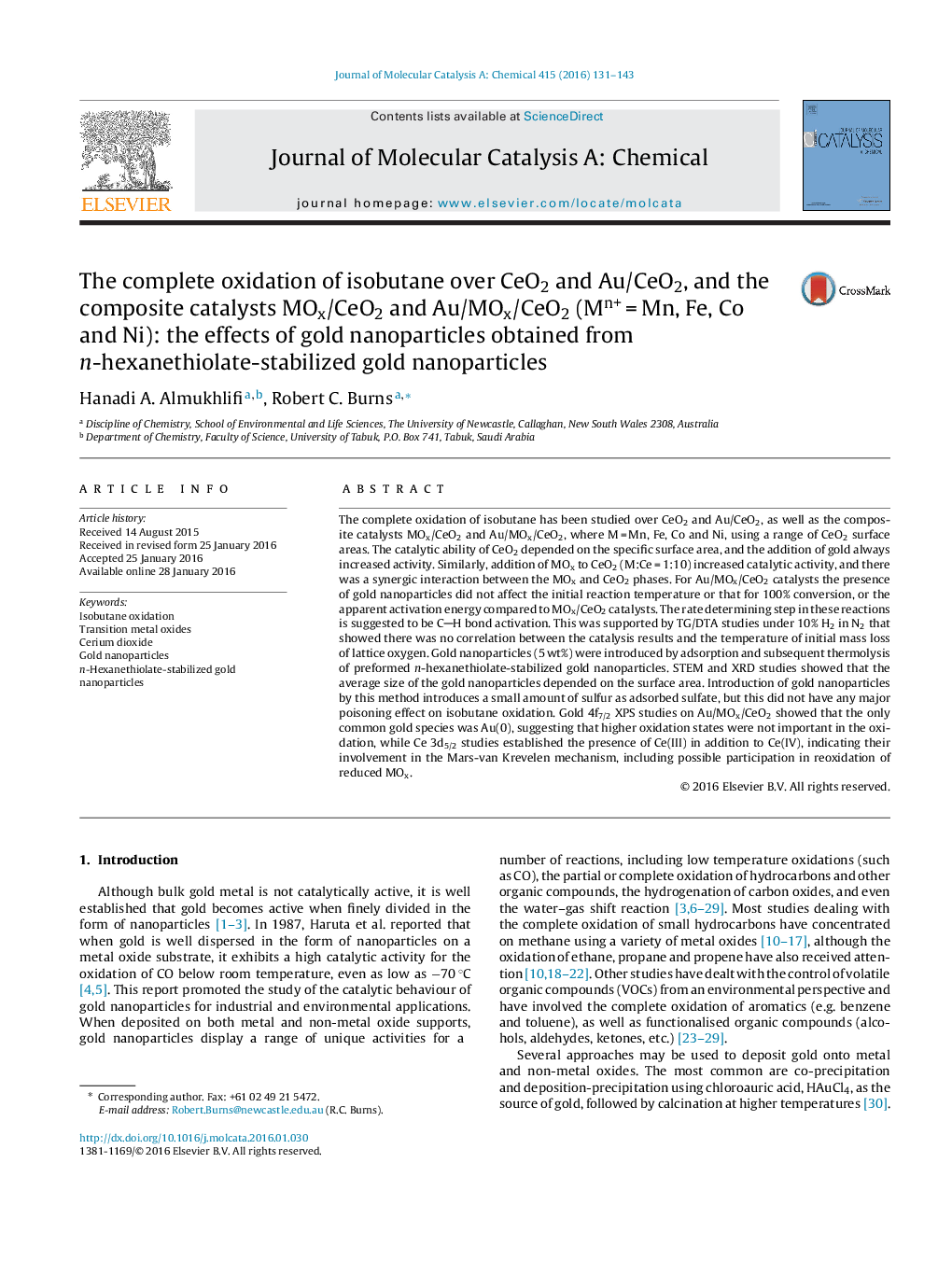 The complete oxidation of isobutane over CeO2 and Au/CeO2, and the composite catalysts MOx/CeO2 and Au/MOx/CeO2 (Mn+ = Mn, Fe, Co and Ni): the effects of gold nanoparticles obtained from n-hexanethiolate-stabilized gold nanoparticles