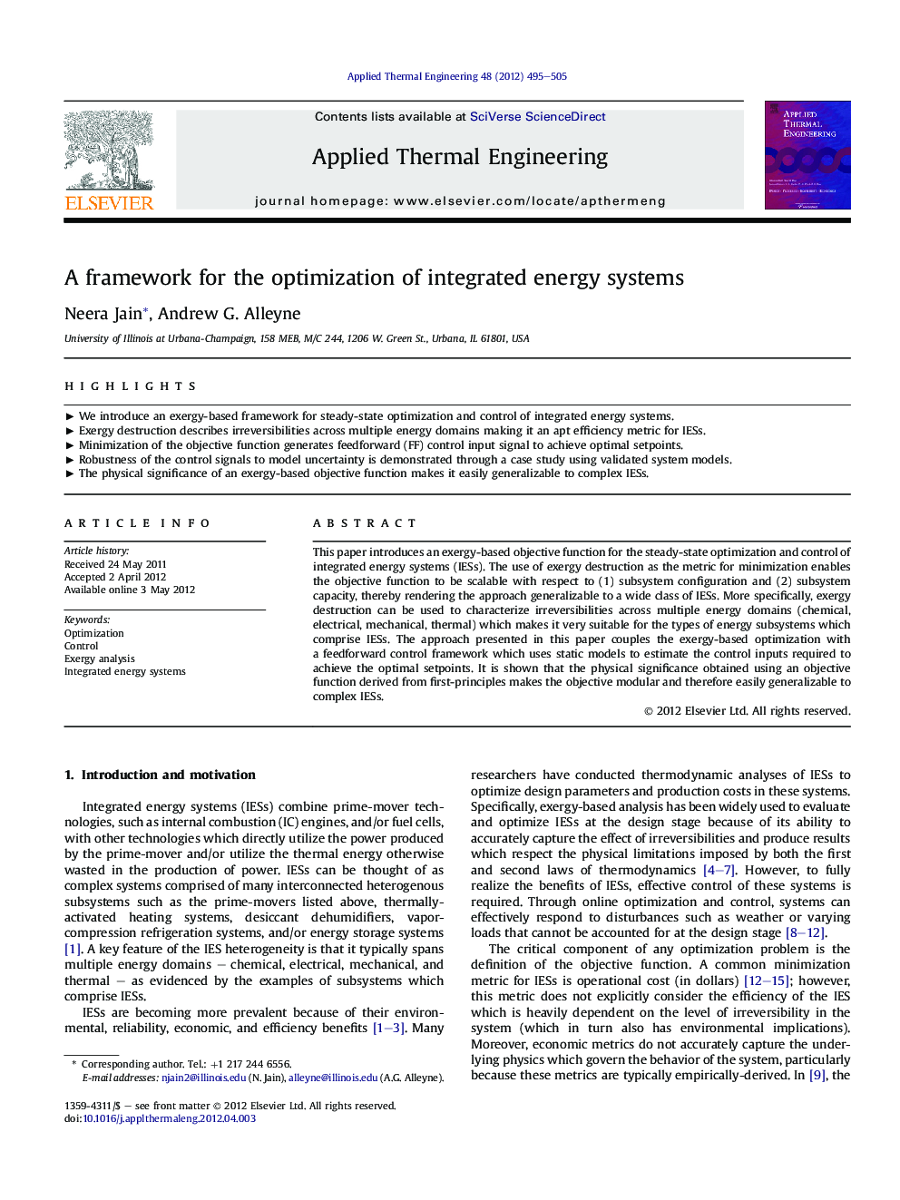 A framework for the optimization of integrated energy systems