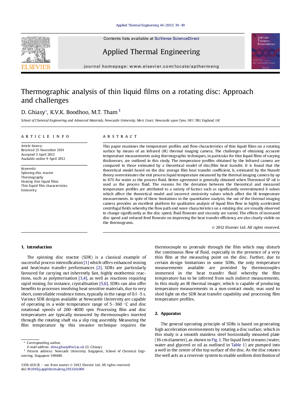 Thermographic analysis of thin liquid films on a rotating disc: Approach and challenges