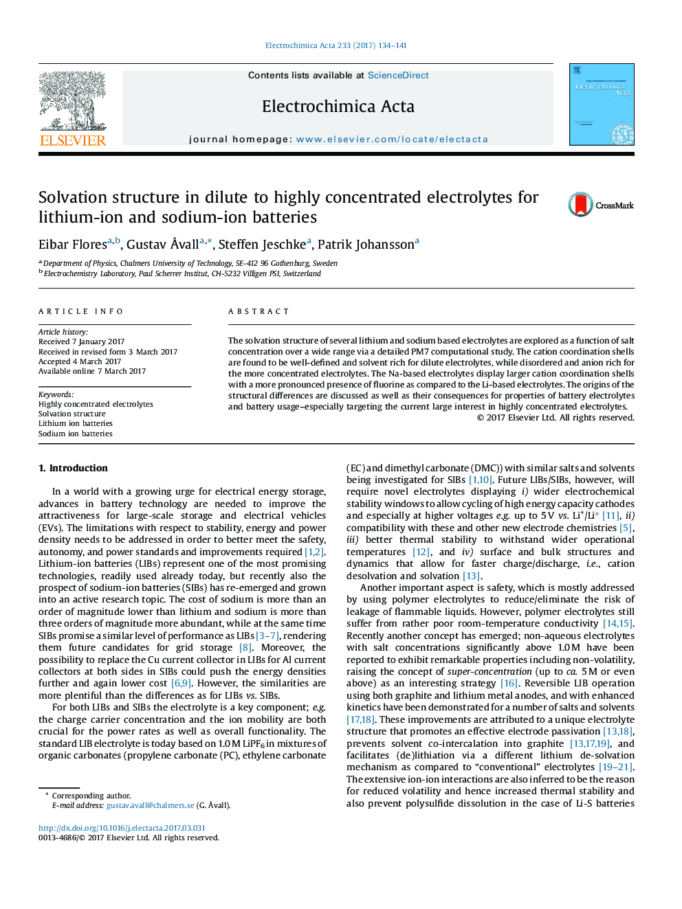 Solvation structure in dilute to highly concentrated electrolytes for lithium-ion and sodium-ion batteries