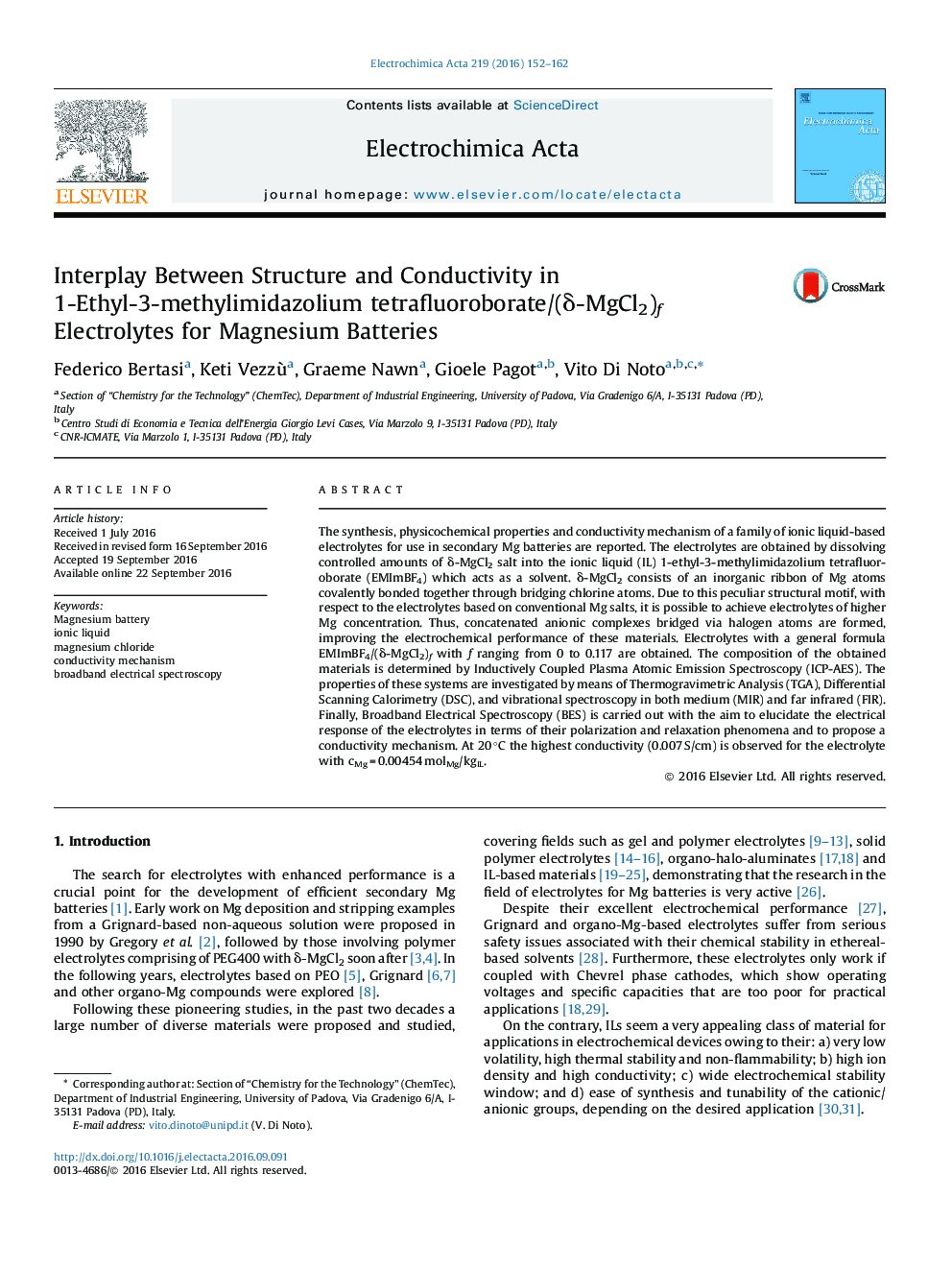 Interplay Between Structure and Conductivity in 1-Ethyl-3-methylimidazolium tetrafluoroborate/(Î´-MgCl2)f Electrolytes for Magnesium Batteries