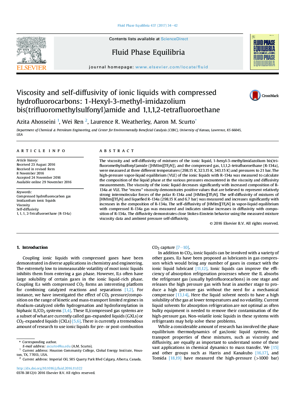 Viscosity and self-diffusivity of ionic liquids with compressed hydrofluorocarbons: 1-Hexyl-3-methyl-imidazolium bis(trifluoromethylsulfonyl)amide and 1,1,1,2-tetrafluoroethane