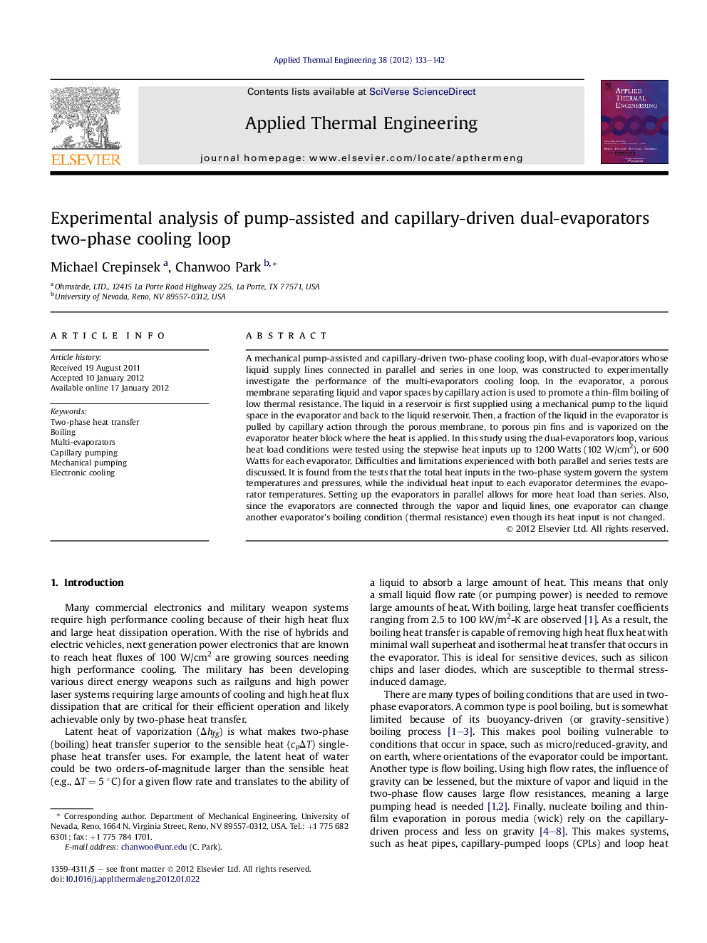 Experimental analysis of pump-assisted and capillary-driven dual-evaporators two-phase cooling loop