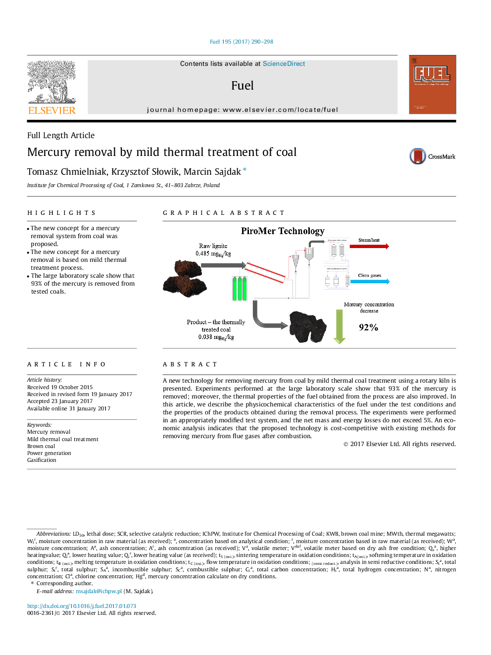 Mercury removal by mild thermal treatment of coal