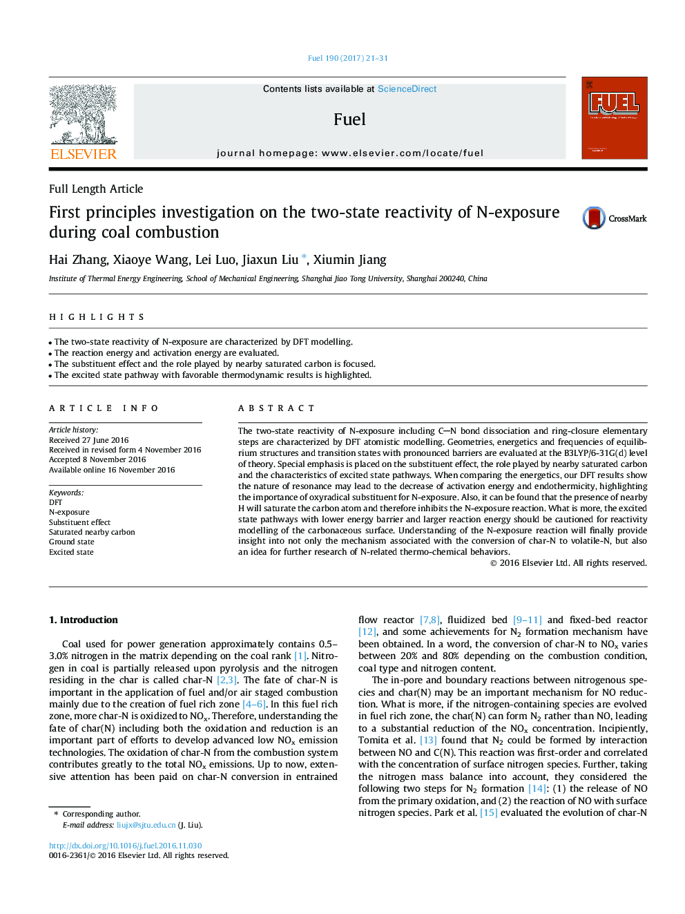 First principles investigation on the two-state reactivity of N-exposure during coal combustion