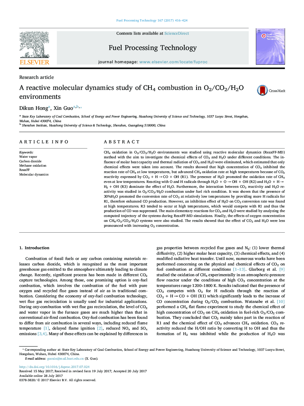 A reactive molecular dynamics study of CH4 combustion in O2/CO2/H2O environments